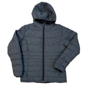 Grey Puffer Downduck Hooded Jacket Size Medium Walking Hiking McKinley